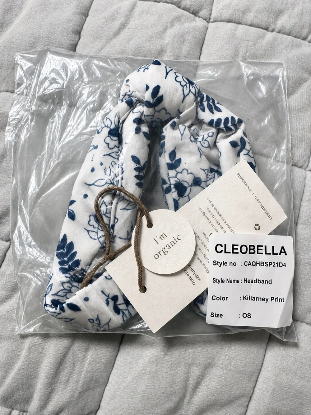 Cleobella‎ Killarney Print Organic Cotton Knotted Headband NWT One Size